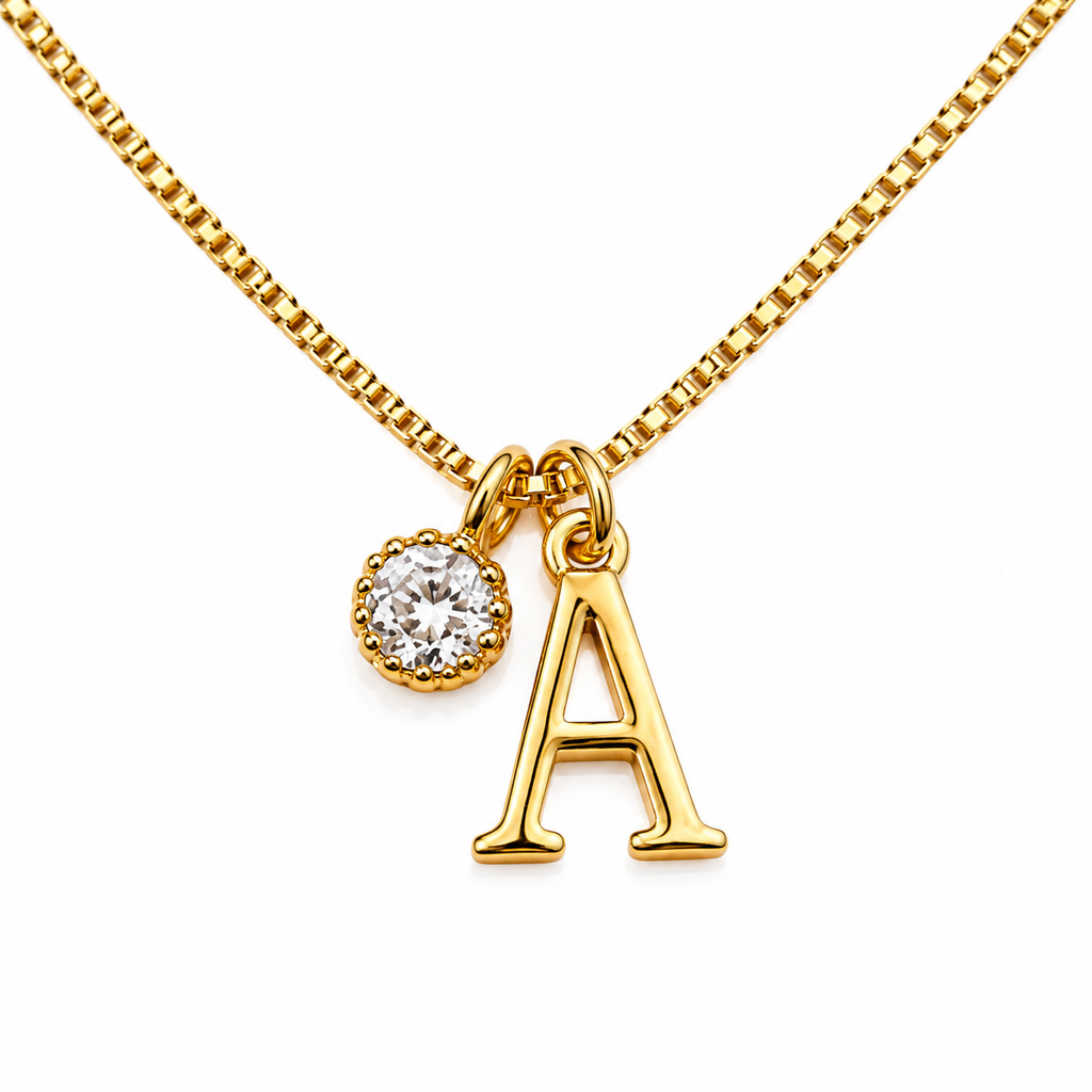 Collar de inicial con punto de luz